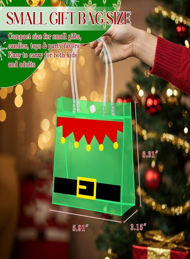 مارسبارك مجموعة مارسبارك من 24 كيس هدايا شفاف من مادة PVC لعيد الميلاد، مزودة بمقبض، وحزام سانتا كلوز، وحقيبة هدايا بلاستيكية قابلة لإعادة الاستخدام، مثالية لتوزيع الهدايا في حفلات عيد الميلاد الشتوية، مقاس 6.3 × 5.91 × 3.15 بوصة. - Image 2